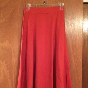 SUNNY GIRL Red Knit A-line Midi Skirt